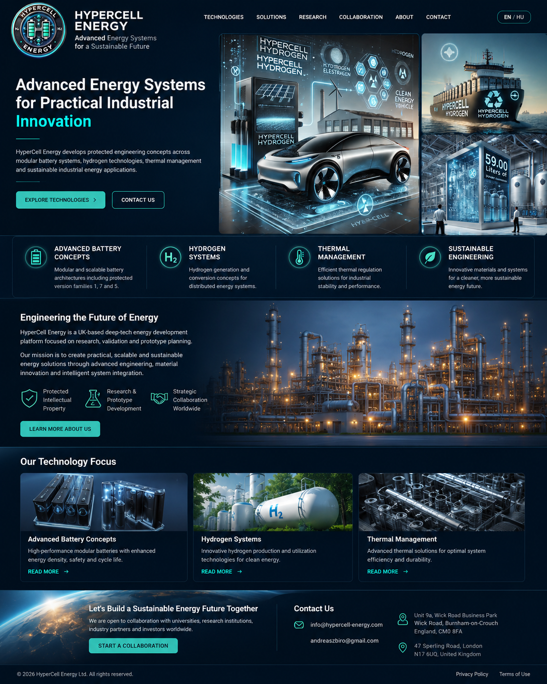 HyperCell Energy cinematic hydrogen and storage visual